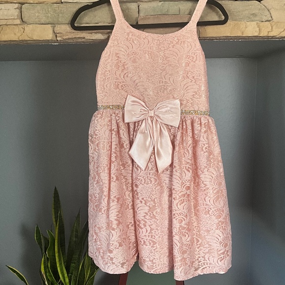 Holiday Party 2-Pc Lace Metallic Dress Sweater Set Party Formal Event Pink 14 - Picture 4 of 9